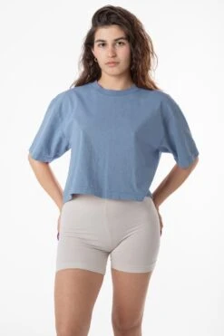 1820GD - Oversized Crop Tee -Tops Zone clearblue edie