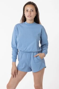 1214GD - Heavy Jersey Garment Dye Short Shorts -Tops Zone clearblue rurika e