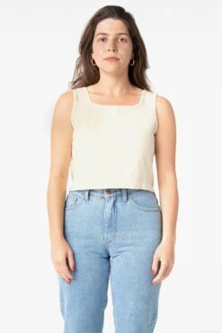 1822GD - Garment Dye Crop Tank -Tops Zone creme1