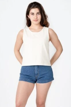 1833GD - Garment Dye Mid-Tank -Tops Zone creme edieZ