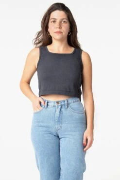 1822GD - Garment Dye Crop Tank -Tops Zone dblue1