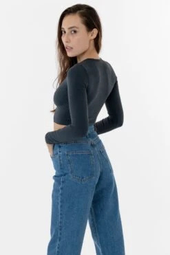 83079GD - Garment Dye Long Sleeve Crop Top 22 83079GD - Garment Dye Long Sleeve Crop Top -Tops Zone dolphin1 F