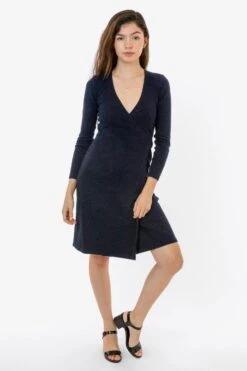 3388GD - 2x1 Heavy Rib Wrap Dress 10 3388GD - 2x1 Heavy Rib Wrap Dress -Tops Zone dress 2