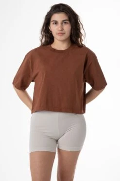 1820GD - Oversized Crop Tee -Tops Zone edie ltbrown