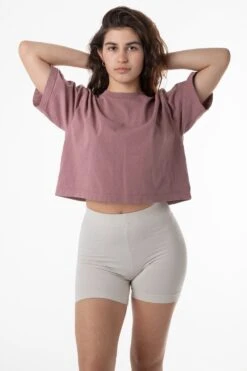 1820GD - Oversized Crop Tee -Tops Zone edie mauve