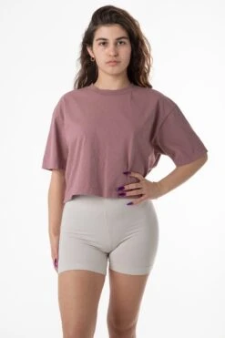 1820GD - Oversized Crop Tee -Tops Zone edie mauve2