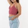 RFK406 - Viscose Nylon Cropped V-Neck Halter Top