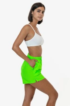 RNF314 - Women's Nylon Track Shorts -Tops Zone hotlime2