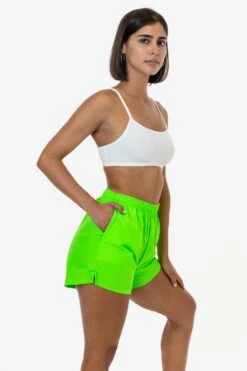 RNF314 - Women's Nylon Track Shorts -Tops Zone hotlime3