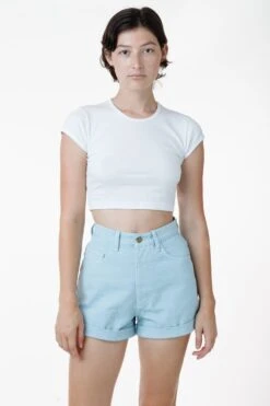 RBDW05GD - Bull Denim Garment Dye Cuff Short (Limited Edition) -Tops Zone iceblue alex2