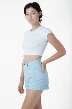RBDW05GD - Bull Denim Garment Dye Cuff Short (Limited Edition) -Tops Zone iceblue alex3