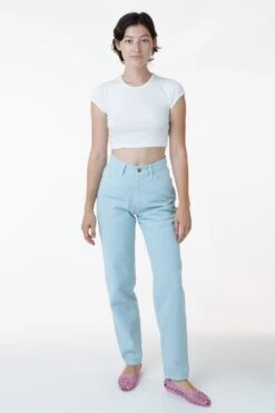 RBDW01GD - Garment Dye Women's Relaxed Fit Bull Denim Jean (Limited Edition) 18 RBDW01GD - Garment Dye Women's Relaxed Fit Bull Denim Jean (Limited Edition) -Tops Zone iceblue alex9