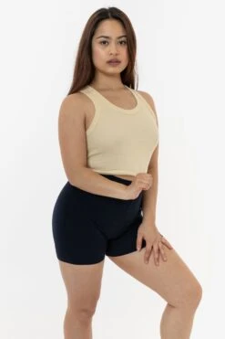 4328 - Sporty Baby Rib Crop Tank -Tops Zone jade creme 1