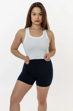 4328 - Sporty Baby Rib Crop Tank -Tops Zone jade white 1