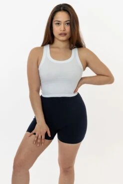 4328 - Sporty Baby Rib Crop Tank -Tops Zone jade white 2