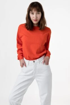 1810GD Unisex - Long Sleeve Garment Dye Pocket T-Shirt -Tops Zone julie1 a1f560f0 fc99 49c4 a4f4 fedacd305ce4