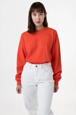 1807GD Unisex - 6.5oz Long Sleeve Garment Dye Crew Neck T-Shirt -Tops Zone julie 1807 19