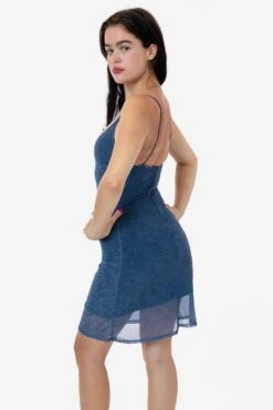 RNS783P - Printed Micro Mesh Spaghetti Dress -Tops Zone kate dress 10S