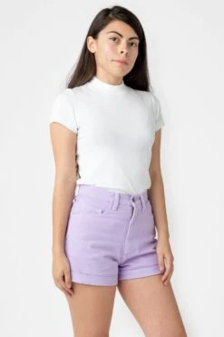 RBDW05GD - Bull Denim Garment Dye Cuff Short -Tops Zone lavender1