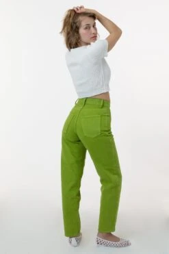 RBDW01GD - Garment Dye Women's Relaxed Fit Bull Denim Jean -Tops Zone lemongrass2