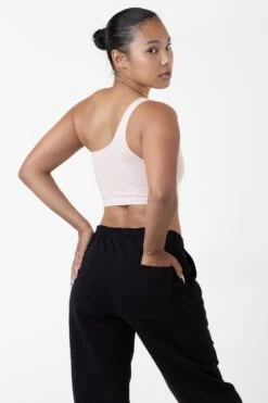 8389GD - Garment Dye One Shoulder Crop Top -Tops Zone lightpink jenny1