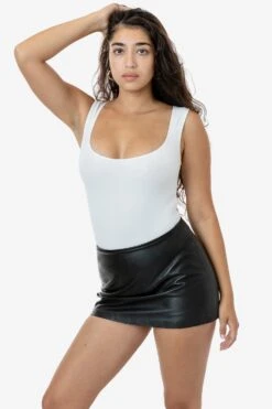 RLH739 - Leather Micro Mini Skort -Tops Zone lskort 1S