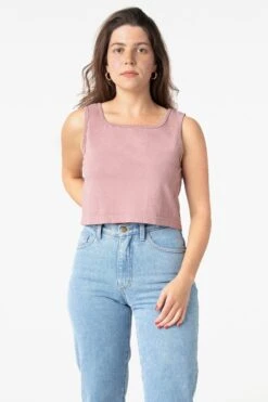 1822GD - Garment Dye Crop Tank -Tops Zone mauve1
