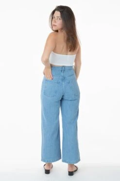 RDNW09 - High Waisted Wide Leg Denim Jean -Tops Zone mediumwash ariel3