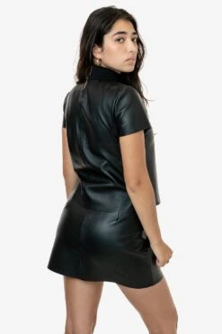 RLTH3401 - Leather Mockneck Tee -Tops Zone mockneck 2 s