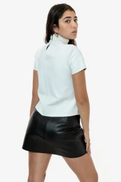 RLTH3401 - Leather Mockneck Tee -Tops Zone mockneck 3 s