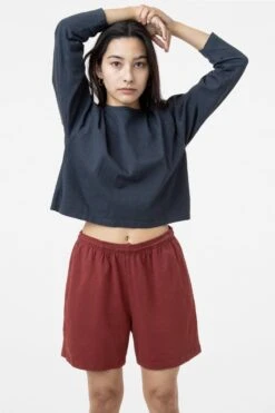 1839GD - Long Sleeve Garment Dye Cropped T-Shirt -Tops Zone nadine dolphin 664e8c78 b55b 49dc af2b 5251bcbe1be4