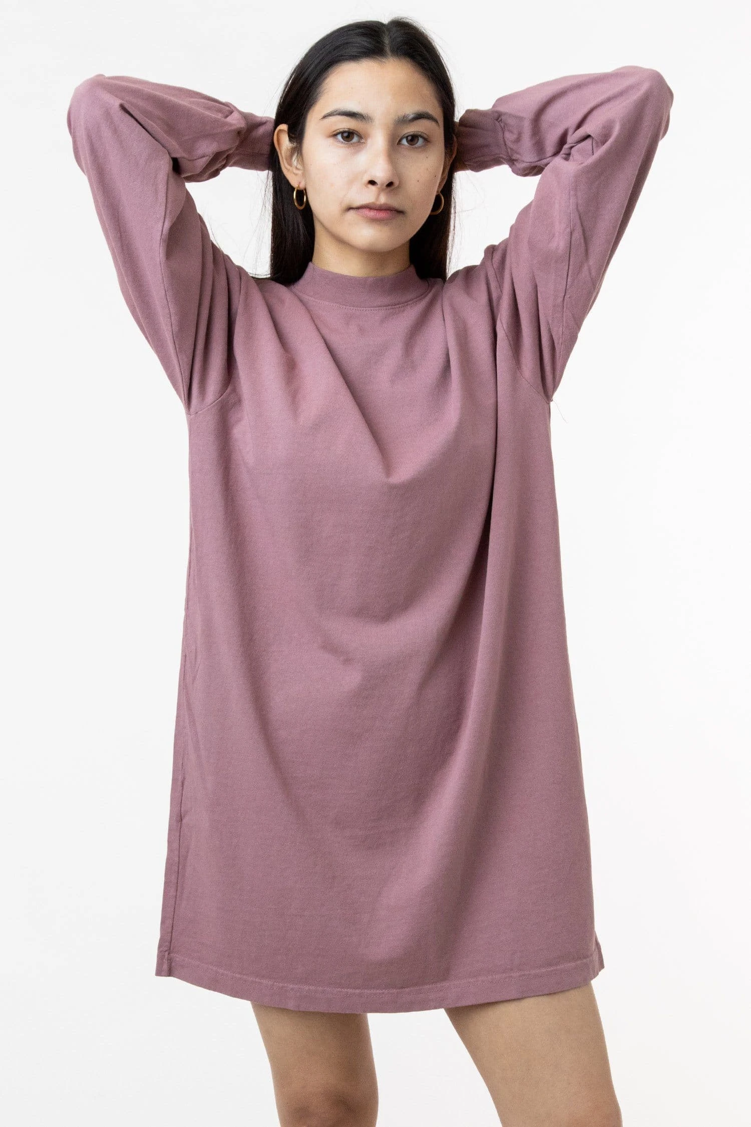 1837GD - Long Sleeve Garment Dye Mockneck Dress 3 1837GD - Long Sleeve Garment Dye Mockneck Dress - Image 3