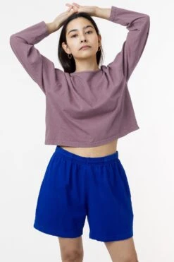 1839GD - Long Sleeve Garment Dye Cropped T-Shirt -Tops Zone nadine mauve a084b862 b43d 42d9 8cd4 e6bdc9984fdf