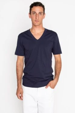 24056 Mix - Fine Jersey V-Neck T-Shirt -Tops Zone navy a6de89f1 631d 4a50 8db3 d600d213e1e2