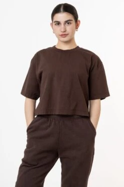 1820GD - Oversized Crop Tee -Tops Zone new choc