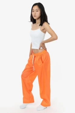 RNF445 Unisex - Lightweight Nylon Taffeta Wide Leg Pant 28 RNF445 Unisex - Lightweight Nylon Taffeta Wide Leg Pant -Tops Zone nylon pant orange jenn ASH 1k floor cleaned
