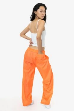 RNF445 Unisex - Lightweight Nylon Taffeta Wide Leg Pant 29 RNF445 Unisex - Lightweight Nylon Taffeta Wide Leg Pant -Tops Zone nylon pant orange2 jenn ASH 1k floor cleaned