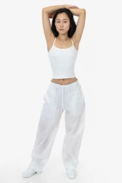 RNF445 Unisex - Lightweight Nylon Taffeta Wide Leg Pant 30 RNF445 Unisex - Lightweight Nylon Taffeta Wide Leg Pant -Tops Zone nylon pant white jenn ASH 1k floor cleaned
