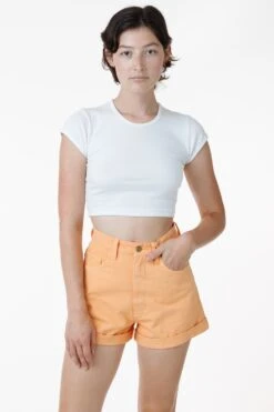 RBDW05GD - Bull Denim Garment Dye Cuff Short (Limited Edition) -Tops Zone orangechiffon alex1