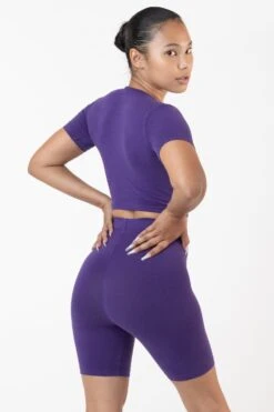 8382GD - Garment Dye Bike Shorts -Tops Zone purple3