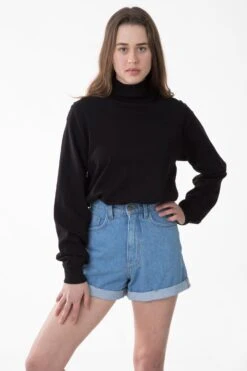 1811GD Unisex - Long Sleeve Garment Dye Turtleneck -Tops Zone rachel black