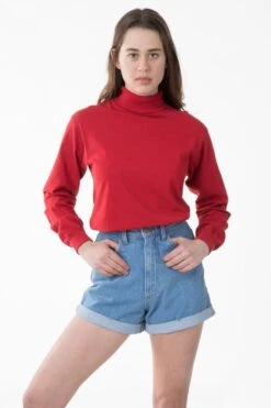 1811GD Unisex - Long Sleeve Garment Dye Turtleneck -Tops Zone rachel darkred
