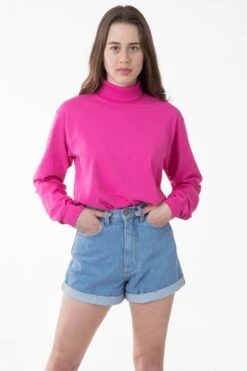 1811GD Unisex - Long Sleeve Garment Dye Turtleneck -Tops Zone rachel raspberry2