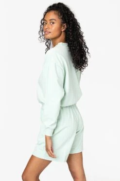 MWT06GD - Garment Dyed Cropped Mock Neck French Terry Pullover -Tops Zone seafoam1 dk 5cf63108 60f0 4951 85ea 2ac5526d4157