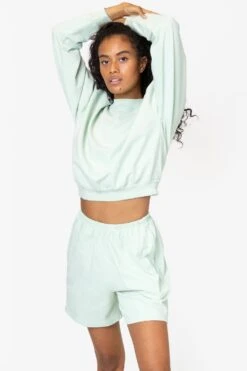 MWT06GD - Garment Dyed Cropped Mock Neck French Terry Pullover -Tops Zone seafoam2 dk 3d996cce a479 4a9b b2a6 8950dc3ec90b