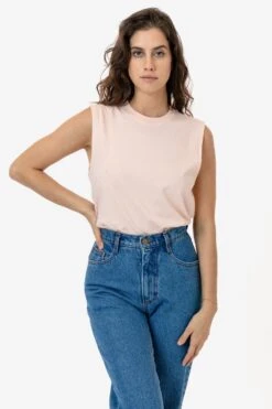 2865GD - Women's Garment Dye Muscle Tank -Tops Zone seashell 1