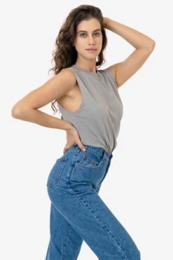 2865GD - Women's Garment Dye Muscle Tank -Tops Zone silver 1 3661b967 91f7 4501 92aa c6d8cc7ea33c