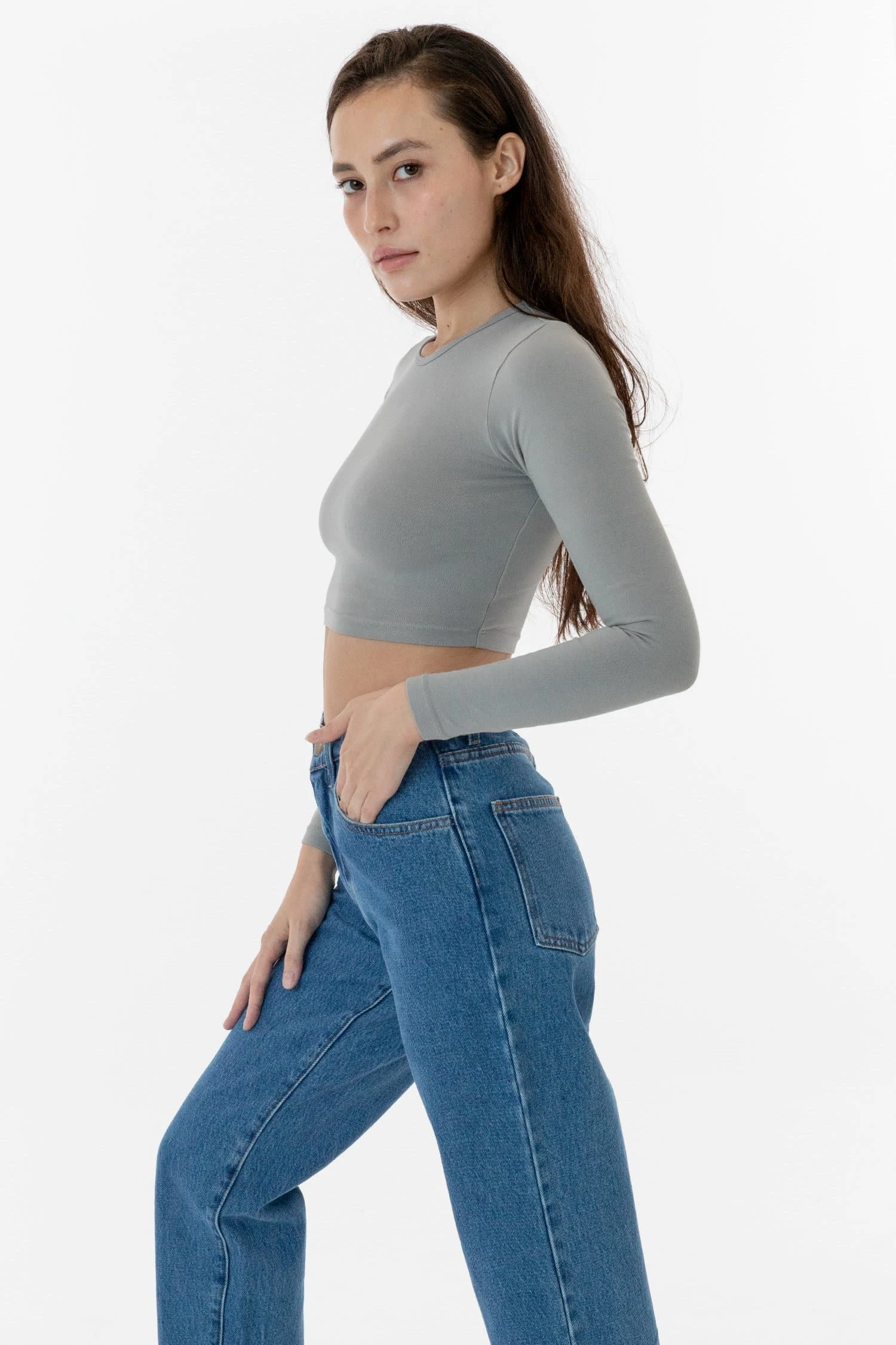 83079GD - Garment Dye Long Sleeve Crop Top 3 83079GD - Garment Dye Long Sleeve Crop Top - Image 3