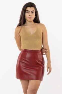 RLH3012 - Leather Mini Pencil Skirt -Tops Zone skirt halter 3