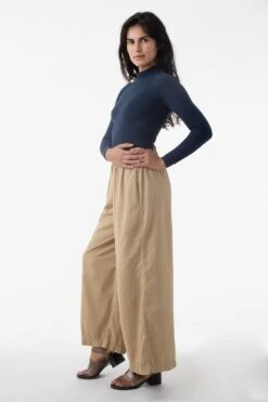 RCT308 - Cotton Twill Wide Pants -Tops Zone sofia sand 2